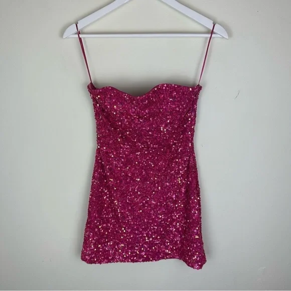 Retrofete Heather Sequin Strapless Mini Dress - Picture 1 of 8